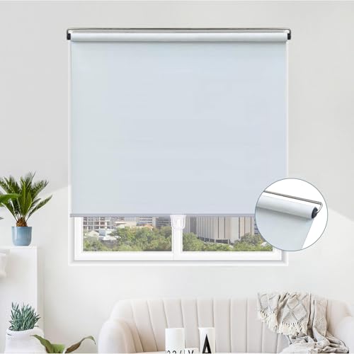 Agashi Schnurlose Rollos Verdunkelungsjalousien, Verdunkelnde Rollos, Temporäre Verdunkelungsjalousien, Fensterjalousien, Sichtschutz/White/150 * 200Cm(59 * 78.7In) von Agashi