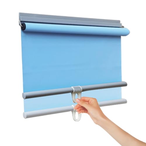 Agashi Temporäre Verdunkelungsrollos, Thermorollos, Fensterabdeckvorhänohne Bohren, Raumverdunkelungsrollos, Einziehbare Rollos/Blue/125 * 1500Cm(49.2 * 59In) von Agashi