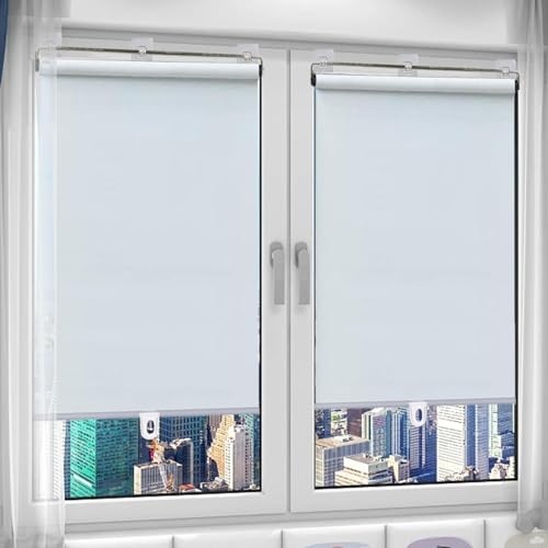 Agashi Verdunkelungsrollos, Einziehbare Balkonvorhänge, Temporäre Fensterabdeckvorhänge, Sichtschutzrollos Mit Saugnäpfen/White/105 * 200Cm(41.3 * 78.7In) von Agashi