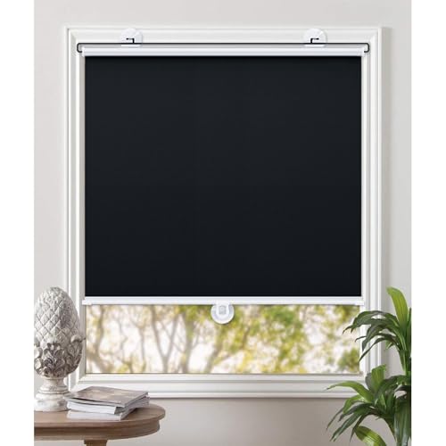 Agashi Verdunkelungsrollos, Einziehbare Vorhänmit Saugnäpfen, Sonnenschutz Für Balkone, Fensterjalousien, Temporäre Fensterrollos, 68 X 125 cm von Agashi
