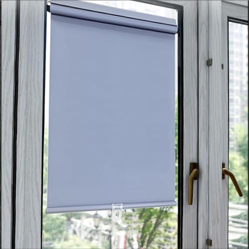 Agashi Verdunkelungsrollos Mit Federsystem, Rollos, Einziehbare Balkonvorhänge, Temporäre Jalousien, Sonnenschutzrollos Zum Schutz Der Privatsphäre/Gray/140 * 200Cm(55.1 * 78.7In) von Agashi