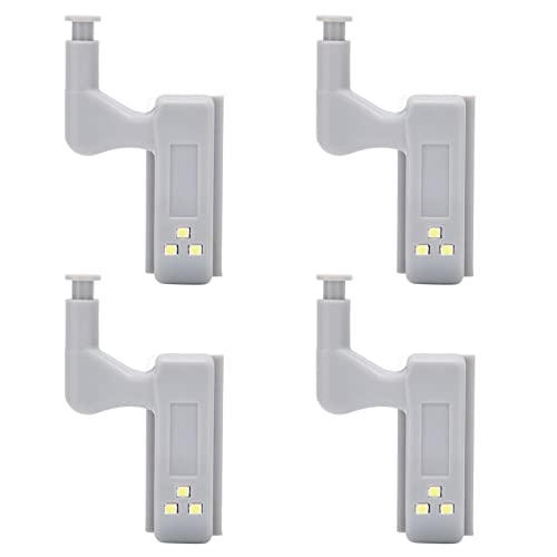 10 Sets Scharnier -LED -Licht, hohe Helligkeit Abs Schrank Tür Garderobe Light mit 3 LED -Lampenperlen für Kleiderschrank Schrank Hausküchenschrank Schrank verwenden (Weißes Licht + Batterie) von Agatige