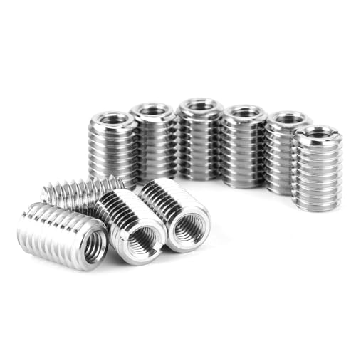 Gewindeeinsatz Holz Einschraubmutter, Gewindereparaturhülse Gewindebuchse, Edelstahl Gewindeeinsatz-Kit, 10 Stück M6 x 1,0 Innengewinde Reparatursatz Gewindereduzierwerkzeug Gewindeeinsatz Holz Einschraubmutter, Gewindereparaturhülse Gewindebuchse, Edelstahl Gewindeeinsatz-Kit, 10 Stück M6 x 1,0 Innengewinde Reparatursatz Gewindereduzierwerkzeug von Agatige