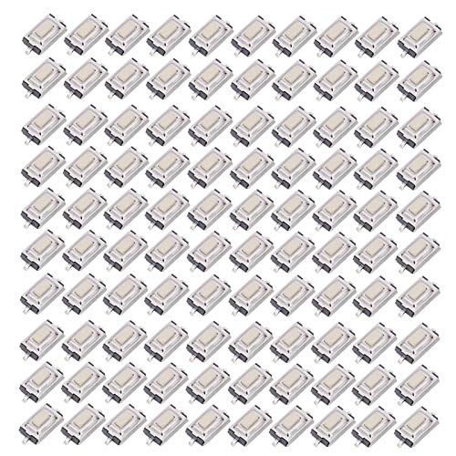 100PCS Momentary Tactile Button Switch, Momentary Mini Push Button Tactile Switch Micro Momentary Tact Sortimentskit 3 x 6 x 2,5 mm von Agatige