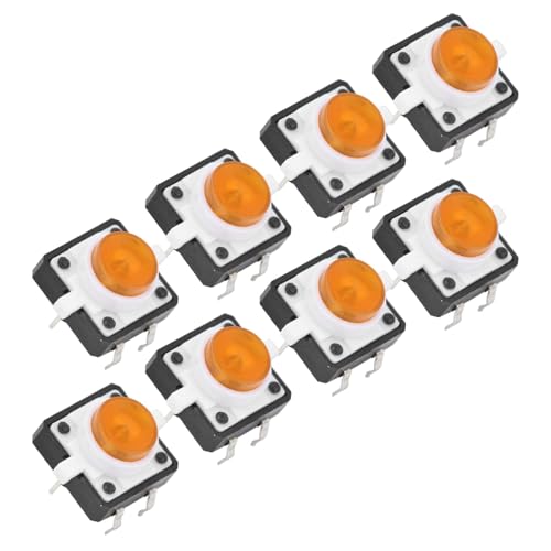 Push Button Switch, mikroschalter, 20 STÜCKE Tact Button Switch, Gelb 12x12x7,3 mm LED Micro Momentary Tactile Push Button Switch von Agatige