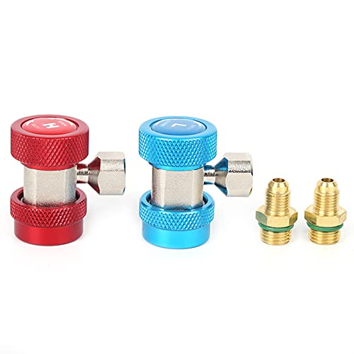 2pcs Klimaanlage Schnellstecker-Koppler, hohe Niederdruckadapter für R134A-Kältemittel 1/4 "SAE männliche Flare 6-Ball-Federschloss Kupfersteine AC-Schlauch 2pcs Klimaanlage Schnellstecker-Koppler, hohe Niederdruckadapter für R134A-Kältemittel 1/4 "SAE männliche Flare 6-Ball-Federschloss Kupfersteine AC-Schlauch von Agatige