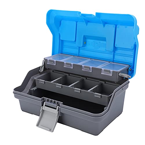 3 Lagen Angelkiste, 32x15x20cm/12,6x5,9x7,9Zoll Angeln Tablett Tackle Box Große Tackle Lagerung Tragbarer Angelgeräte Organisator Angelköder Angeln Boxen Kompakte Angelkiste Kunststoff Werkzeugkiste von Agatige