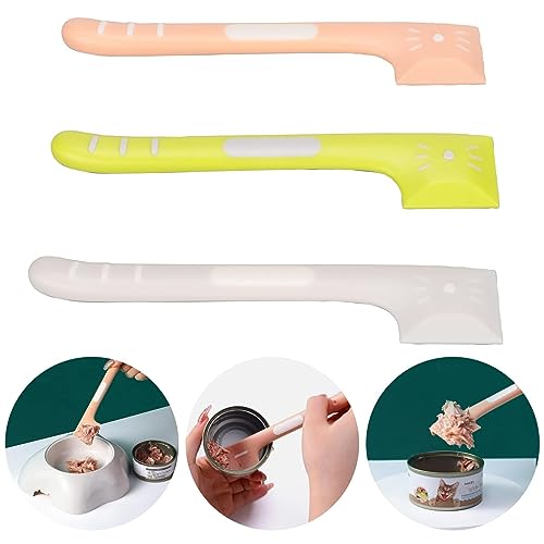 Tierfutter Dosenlöffel, 3 Stück 16x3,2cm/6,3x1,3 Zoll Universal TPR Tierfutter Rührlöffel Nassfutter Haustiere Langer Griff Dosenspatel Hund Katze Dosenlöffel Hundelöffel Katzen füttern können Löffel von Agatige