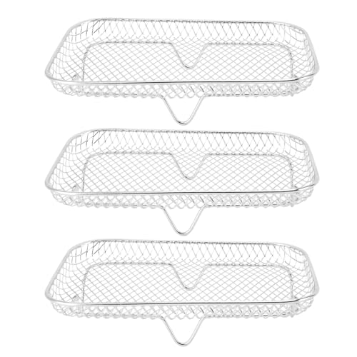 3pcs Fryer Rack, 8 -Zoll -Friteuse -Dehydrator -Rack 304 Edelstahl Korbschale Stapelbares Multi -Schicht -Grillzubehör für Grill AG300, AG400 (Rechteck) von Agatige