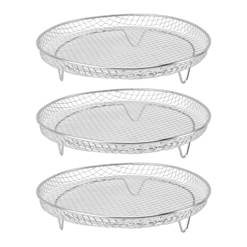 3pcs Fryer Rack, 8 -Zoll -Friteuse -Dehydrator -Rack 304 Edelstahl Korbschale Stapelbares Multi -Schicht -Grillzubehör für Grill AG300, AG400 (Runden) von Agatige