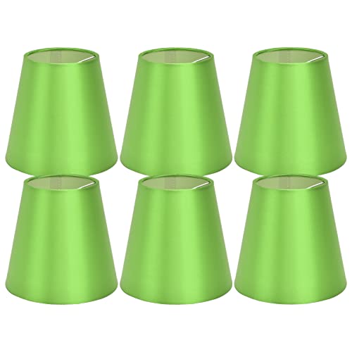 6pcs E14 kleiner Lampenschatten, Stofflampenschirm Tischlampen Deckenlampenschirm für Schlafzimmer (Fluoreszierende grüne PX157) von Agatige