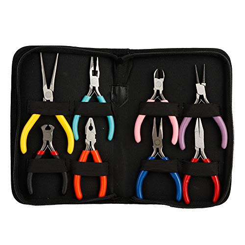 8pcs/Set Mini -Zange, Stahl Mini Zange lange runde flache Nasenzange Schmuck Herstellung Tool für DIY -Elektronik Uhren Uhrenindustrie von Agatige