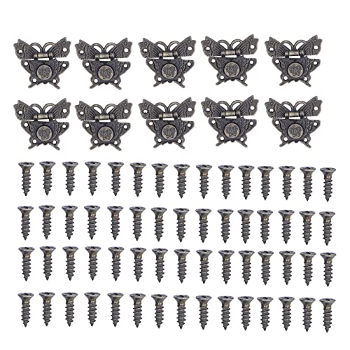 10Pcs Schmuckschatulle Antik Schnalle, Eisen Vintage Stil Haspe Retro Latch Holzkiste Schloss Schnalle Scharnier für Schrank von Agatige