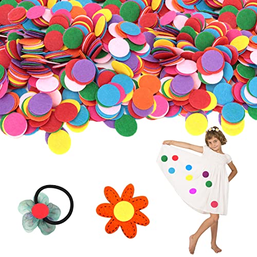 Agatige 200 Stück Bastelfilzkreise, 4 cm, gemischte Farben, Filzpunktflecken, farbige Filzpads, runde Applikationen, Filzflecken für DIY, Nähen, Handarbeit, Blumenparty, Hochzeit, Tischdekoration von Agatige