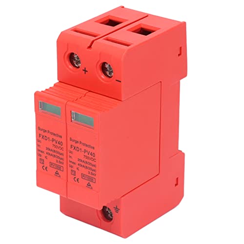 Überspannungsschutz Niederspannungs-Ableiter, Überspannungsableiter hutschiene, 2Pcs FXD1‑PV40 DC 750V Überspannungsschutzgeräte, DC-Photovoltaik-Ableiter-Spannungs-Blitzschutz 2P 40KA mit Fernsignal von Agatige