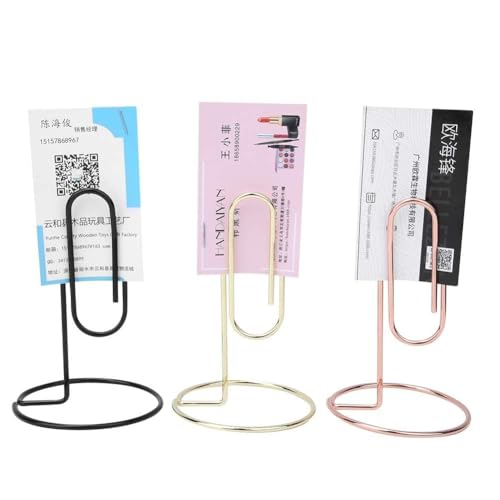 Agatige Metall Fotohalter, Metalldraht Memo Foto Clip, 3 Stück Visitenkartenhalter Schreibtisch, Metall Memo Clip Ständer Nachrichtenhalter Draht Fotohalter Ständer Fotohalter mit Klammern von Agatige