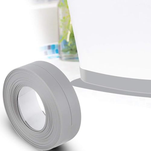 Agatige 38 mm x 3,2 m wasserdichtes Dichtungsband, selbstklebendes Sockelleisten-Verbindungsband, Dichtungsstreifen für Küche, Badewanne, Badezimmer, Toilette, Waschbecken, Boden, Wand, Eckkante von Agatige