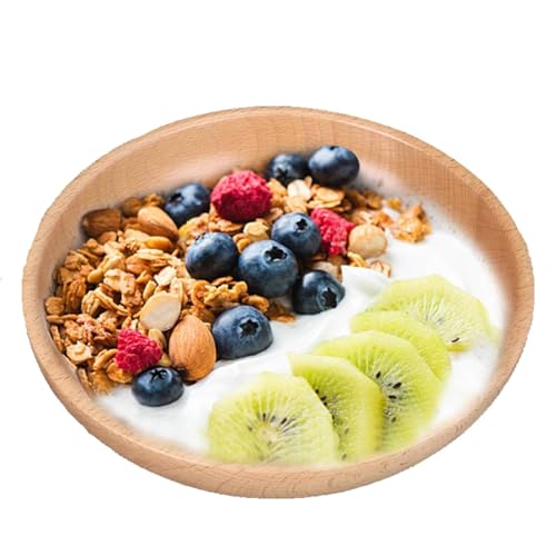 Agatige Holz Salatschüssel, 7,8 Zoll Obst Servierschale Holzteller Servierteller Geschirr Serviergeschirr für Obstsalat Snacks von Agatige