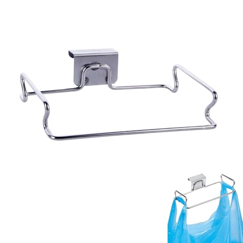 Agatige Metall-Müllsackhalter, großes Edelstahl-Müllsack-Hängeregal unter der Spüle, Beutelhalter für Küchenschrank, Schrank, Schublade, Hintertür, Hakenaufhänger Agatige Metall-Müllsackhalter, großes Edelstahl-Müllsack-Hängeregal unter der Spüle, Beutelhalter für Küchenschrank, Schrank, Schublade, Hintertür, Hakenaufhänger von Agatige