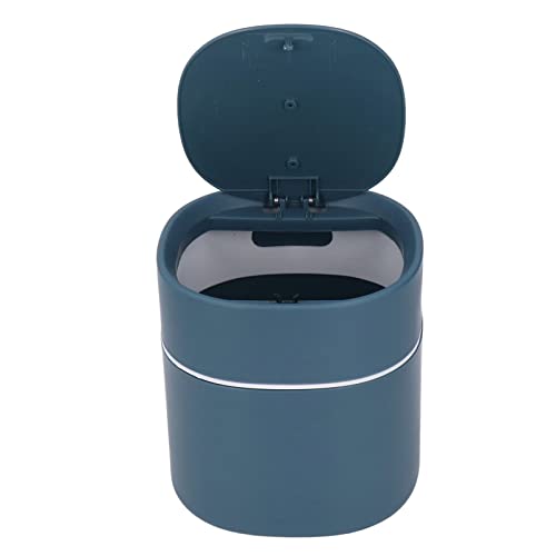 Agatige Mini -Mülleimer mit Deckel, winziger Desktop -Abfallmüllbehälter mit Schwungdeckel für Zuhause, Büro, Küche, Eitelkeitstafel, Schlafzimmer, Badezimmer (Blau) von Agatige