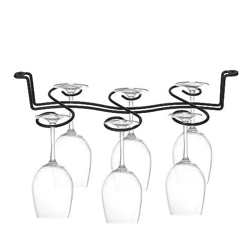 Agatige Weinglashalter unter Schrank, 2 Reihen Eisen hängende Weinglasregal Stielgläserhalter Platzsparend für Bar Küche, 32,8 x 14,5 x 7cm von Agatige