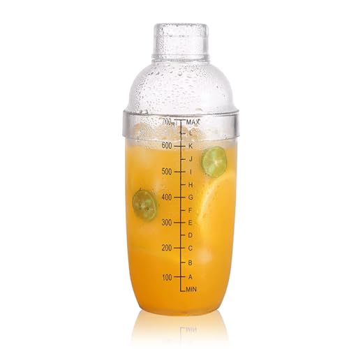 Bubble Tea Shaker, Klarer Kunststoff Cocktail Shaker Eis Shaker Tasse Getränkemixer mit Skala für den Home Bartender Boba Tea Shop (700ml) von Agatige