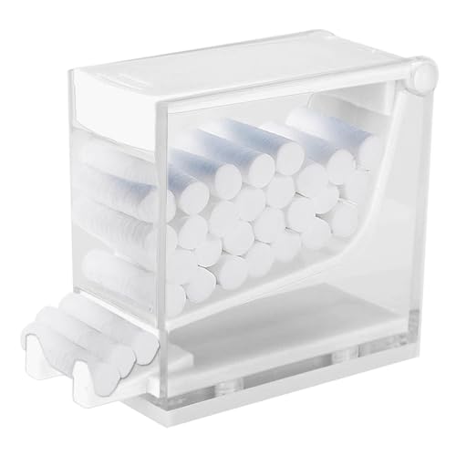 Dental-Watterollenspender, aufsteckbarer Watterollenhalter aus Kunststoff mit Rutschfester Basis für die Zahnapotheke im Heimbüro, 12 x 9,8 x 5 cm (weiß) von Agatige