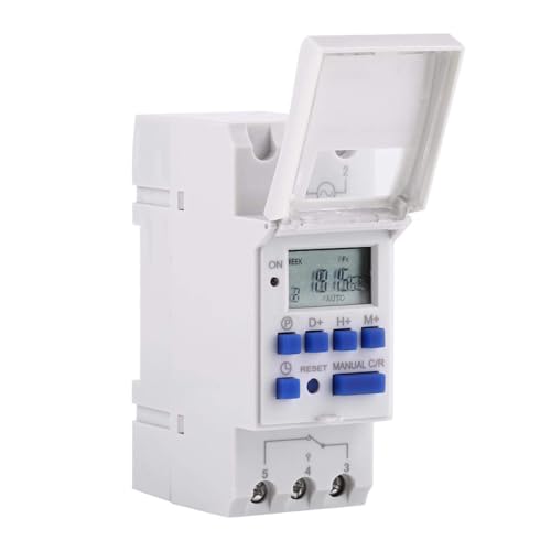 zeitschaltuhr digital, zeitschaltuhr Steckdose, Timer digital, 12V Hutschienen Montage mit LCD Anzeige Wöchentlich programmierbarer Timer, steuernder Timer-Schalter mit 16 EIN/AUS von Agatige