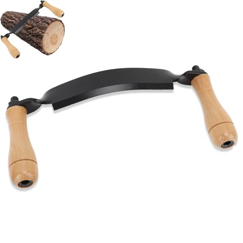 Draw Shave Knife, 9.6in Curved Draw Knife, Curved Draw Shave Tool Ergonomic Wooden Handle, Solid Wood Debarking Hand Tool for Woodworking, Decoration (Gebogener Typ) von Agatige