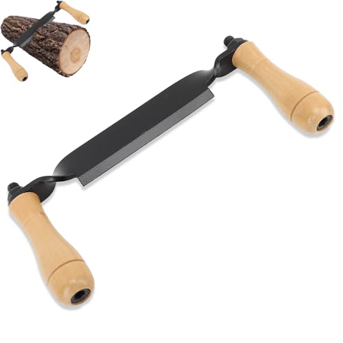 Draw Shave Knife, 9.6in Curved Draw Knife, Curved Draw Shave Tool Ergonomic Wooden Handle, Solid Wood Debarking Hand Tool for Woodworking, Decoration (Gerade Typ) von Agatige