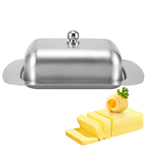 Edelstahl -Butterschale mit Deckelgriff Butterbox Kühlschrank Aufbewahrungsbehälter für Zuhause und Restaurant Arbeitsplatte von Agatige