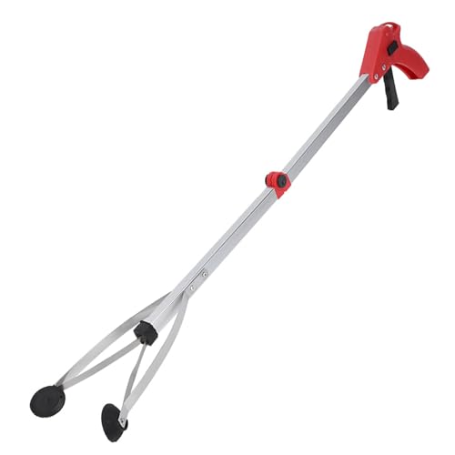 Foldable Reacher Grabber -Werkzeug, Grabber Reacher Saugnapf -Griffwerkzeug, leichte Müllstreu -Picker -Klaue verlängerter Gripper Nabber Assist (Roter Griff) von Agatige