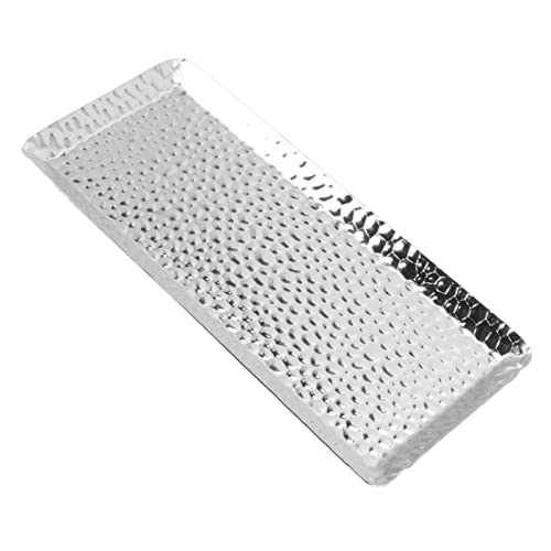 Handhämmerungsschale, 25x11 cm Servierplatte, Dessertschale aus rostfreiem Stahl rechteckige dekorative Waschtisch für Erfrischungen, Früchte (Gold) (Silber) von Agatige