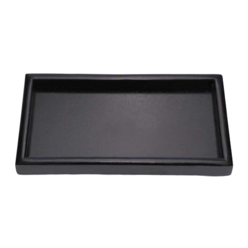 Holz Serviertablett, Schwarzes Rechteck Tee Kaffee Snack Essen Serviertablett Frühstück Tablett Teller für Haus Küche Restaurant (22 * 12 * 2cm) von Agatige