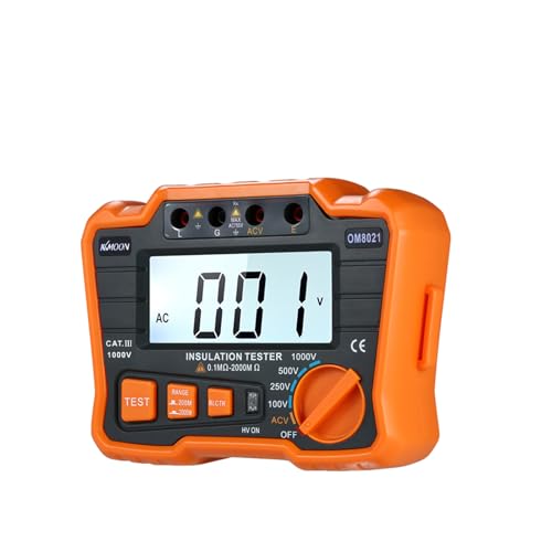 Isolationstester, Isolationstester DCV ACV-Messgerät 1000 V Erdungs-Megohmmeter MegOhm-Voltmeter mit LCD-Hintergrundbeleuchtungsanzeige für Elektro- und Kabelprüfung Isolationstester, Isolationstester DCV ACV-Messgerät 1000 V Erdungs-Megohmmeter MegOhm-Voltmeter mit LCD-Hintergrundbeleuchtungsanzeige für Elektro- und Kabelprüfung von Agatige