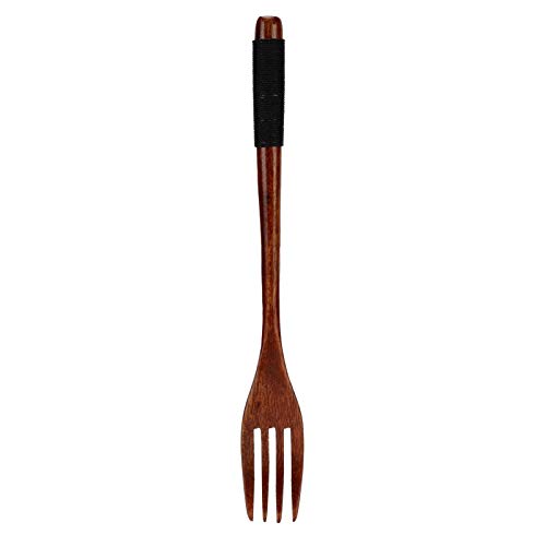 Japanische Holzgabel, 22,5 x 3 cm komfortable Grip -Salat -Abendessen Küchentabelle Besteck für Barbecue Picknick -Campingpartys von Agatige