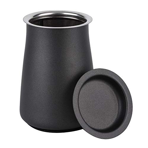 Kaffeebehälter mit wiederverwendbarem Kaffeefilter, Edelstahl-Kaffeekanne Kaffeebehälter Kaffeepulverfilter Tasse Filter Kaffeezubereitungswerkzeug(Schwarz) von Agatige