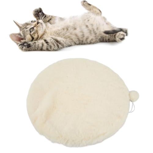 Katzenbetten für Hauskatzen, 4cm/1.6in Dicke Kätzchen Runde Bett Haustier Welpen-Schlafmatte Waschbares Hundekissen mit Anti-Rutsch Boden von Agatige