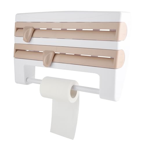 Küchensauce Flaschenlager Rack Paper Handtuchhalter Mount Küchenwerkzeug Haltung Film Schnitt (Khaki) von Agatige