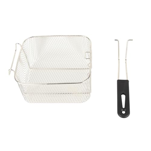 Mesh Fry Korb, Frittierkorb mit langem Griff aus gebratenem Lebensmittel Sieb Korb Fried Metall Mesh mit Gummigriff Grip Elektro -Fritteuchsenkorb Mesh Fry Korb, Frittierkorb mit langem Griff aus gebratenem Lebensmittel Sieb Korb Fried Metall Mesh mit Gummigriff Grip Elektro -Fritteuchsenkorb von Agatige