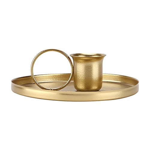 Metall Taper Kerzenhalter, Taper Kerzenhalter für Kerzenleuchter mit Griffe Metall Schmiedeeisen Candlestick Stand Orament Home Dekoration (Gold) von Agatige
