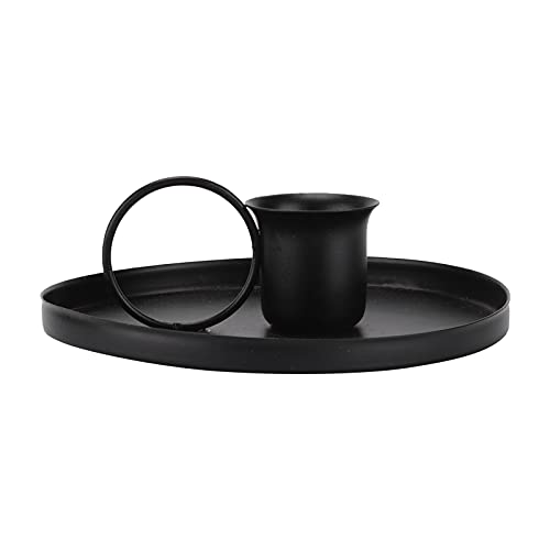 Metall Taper Kerzenhalter, Taper Kerzenhalter für Kerzenleuchter mit Griffe Metall Schmiedeeisen Candlestick Stand Orament Home Dekoration (Schwarz) von Agatige