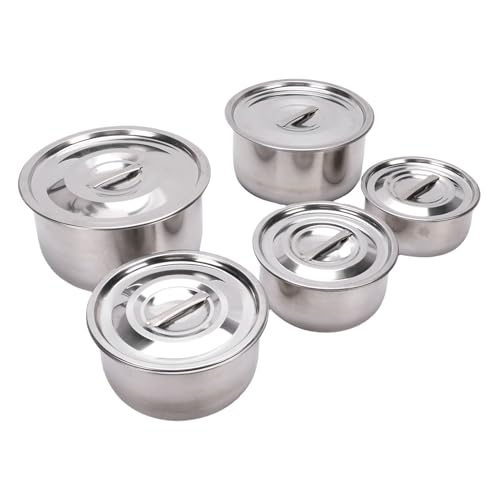 Mischschalen mit Deckel Set, Edelstahlstapel -Saucenbehälter Edelstahl Lebensmittelbehälter Suppentopf zum Backen, Vorbereiten, Kochen und Servieren, Salat Mischschalen mit Deckel Set, Edelstahlstapel -Saucenbehälter Edelstahl Lebensmittelbehälter Suppentopf zum Backen, Vorbereiten, Kochen und Servieren, Salat von Agatige