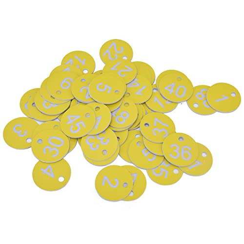 Nummeriertes Tag, 50 pcs ABS runde nummerierte Zeichenbezeichnungen mit Loch für die Bienenzubehör für Viehzubehör (1-50) von Agatige