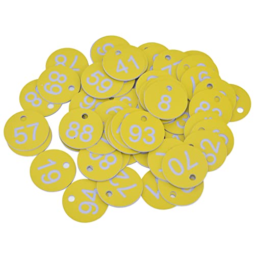 Nummeriertes Tag, 50 pcs ABS runde nummerierte Zeichenbezeichnungen mit Loch für die Bienenzubehör für Viehzubehör (51-100) von Agatige