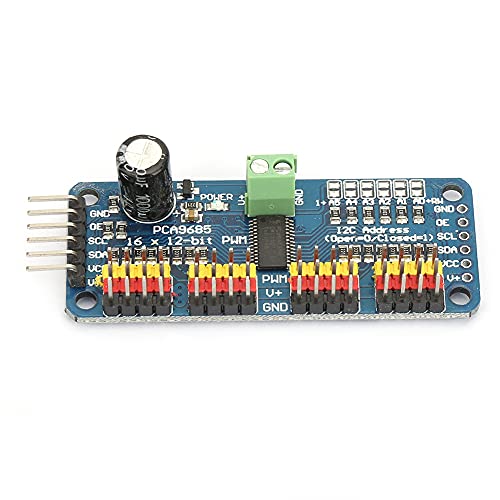 PCA9685 16 channel 12 bit PWM Servo Driver Module I2C Interface 40-1000Hz Adjustable Blue Motor Driver Board Suitable for Robot Building PCA9685 16 channel 12 bit PWM Servo Driver Module I2C Interface 40-1000Hz Adjustable Blue Motor Driver Board Suitable for Robot Building von Agatige