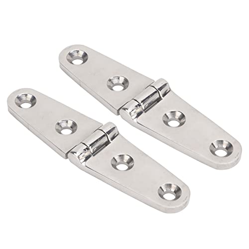 Paar Hochleistungsriemenscharniere, Montaglöcher 316 Marine Grade Edelstahlspiegel polierte Scharniere für Bootsschuhschalen -Scheunen -Hardware für Bootsschiffe (2 Löcher: 103x27mm/4.06x1.06in) von Agatige