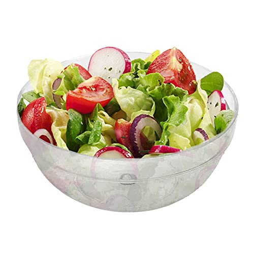 Plastik-Salatschüssel, klarer Acryl-Servierbehälter Lebensmittelbehälter für die Zubereitung von Küchen, Dessert, Obst, Süßigkeiten, 9 x 9 x 3,5 Zoll(klar) von Agatige