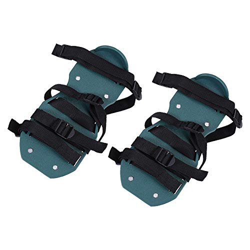Rasenbelüftungssandalen, 1 Paar Rasenbelüftungsschuhe Hochleistungsboden lockerte Luftbelebung mit Spiked Schuhen Gartenwerkzeug mit verstellbaren Gurten für Gras, Rasen, Garten, (4 Straps) von Agatige