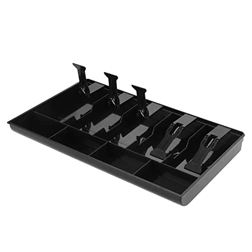 Registrierungsschublade, 5 Bill 4Coin Plastic Cash Drawer Einfügen Tablett Geld Organizer Kassierer Tidy Storage Safe Box für Point Of Sale (POS) -System (Schwarz) von Agatige